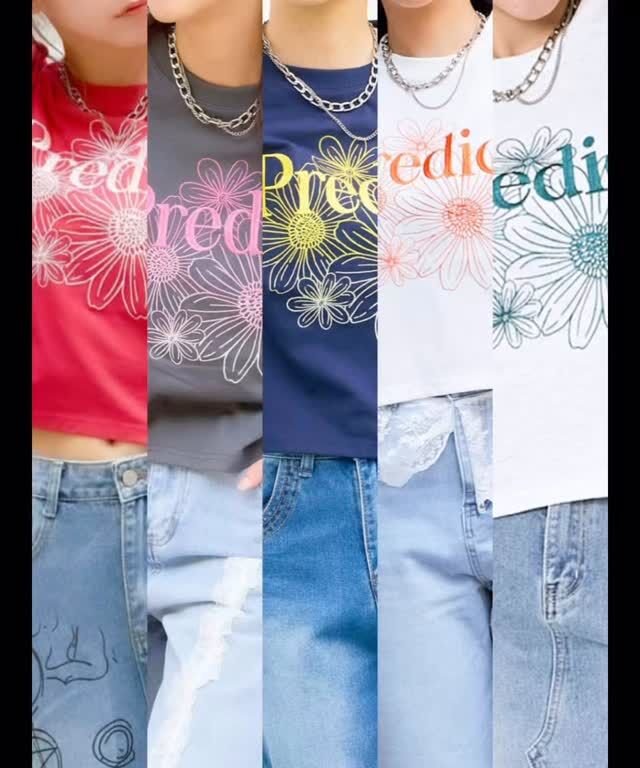 ＼選べる5カラーで気分も着こなしも自由自在／花ロゴが目を惹く【花シシュウTシャツ(品番:2525129】🌼カジュアルだけどどこか上品。1枚でコーデがキマる優秀トップス。オートミール・オフホワイトネイビー・レッド・チャコールの5色展開🌈今日の気分で選ぶ？それとも全色コンプリート？😉 #花柄Tシャツ #カラバリ豊富 #夏コーデ #カジュアルコーデ　#gorge #tシャツ